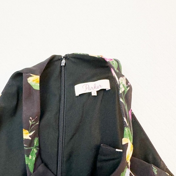 Parker Bella Floral Print Flounce Skirted Mini Dress Size 0 - Picture 4 of 7